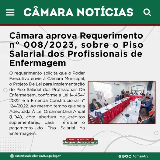 PROJETO DE LEI PARA IMPLEMENTAÇÃO DO PISO SALARIAL DOS PROFISSIONAIS DE ENFERMAGEM